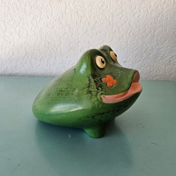Vintage 60s 70s Paul Marshall Frog Froggy Piggy Coin Bank Groovy Mod Cute Japan - Picture 2 of 8